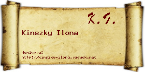 Kinszky Ilona névjegykártya